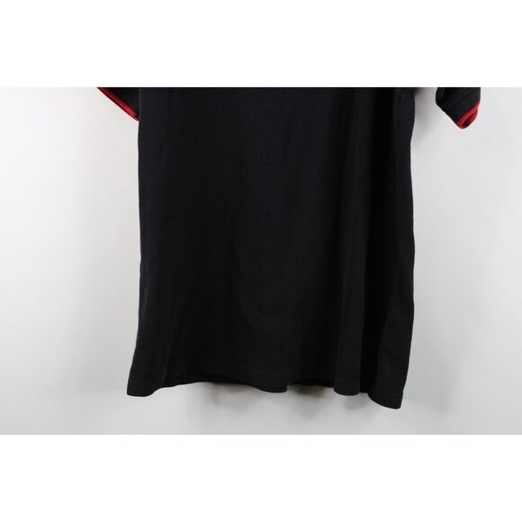 Vtg 90s Y2K Mens Medium Faded Ohio State University Thermal Knit Golf Polo Black - Picture 13 of 13